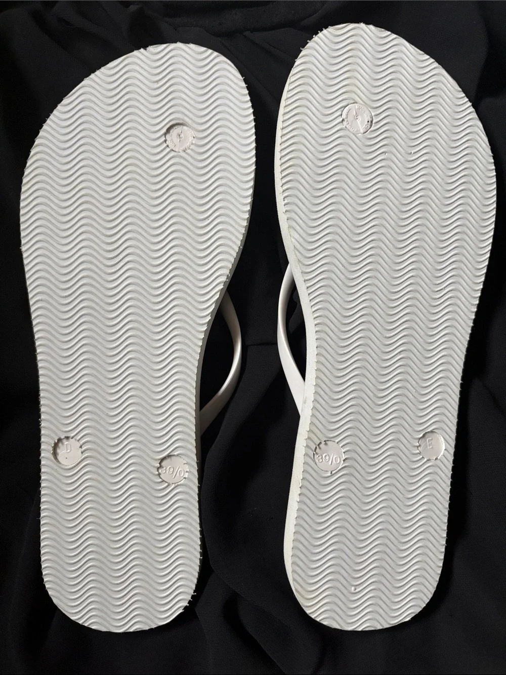 CRF White Flip Flops with Red and Black Stripes
